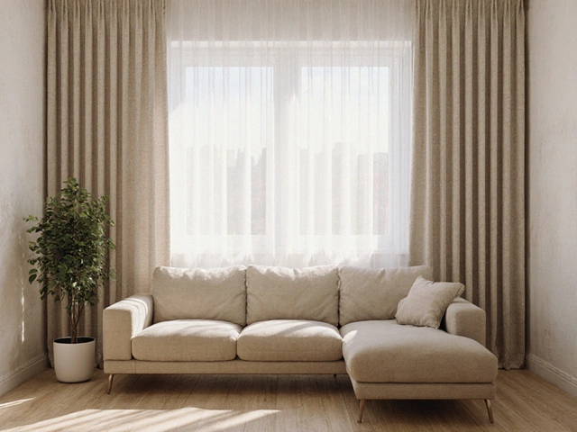 Какие шторы под бежевый диван: практические решения для гостиной