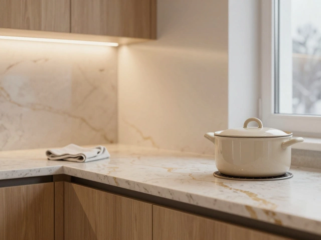 Какие сейчас модные столешницы для кухни в 2026 году